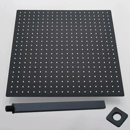 Modern Black Luxury Rain Shower Head and Wall Arm