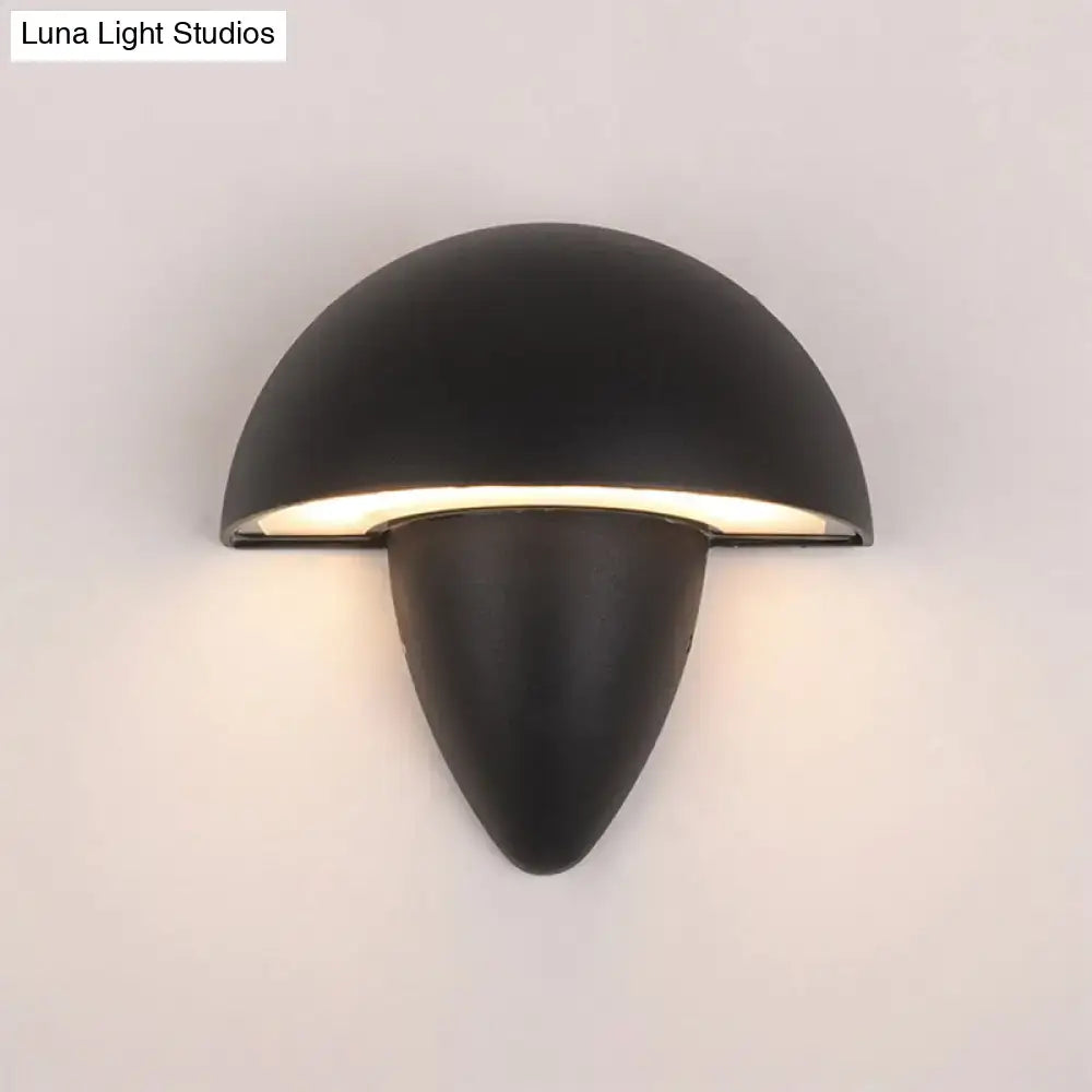 Black mushroom wall sconce Decorbites; wall-mounted with warm LED glow, Luna Light Studios on Tampa Home & Garden Store