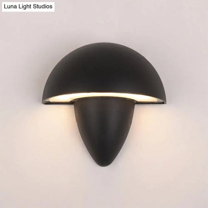 Black mushroom wall sconce Decorbites; wall-mounted with warm LED glow, Luna Light Studios on Tampa Home & Garden Store