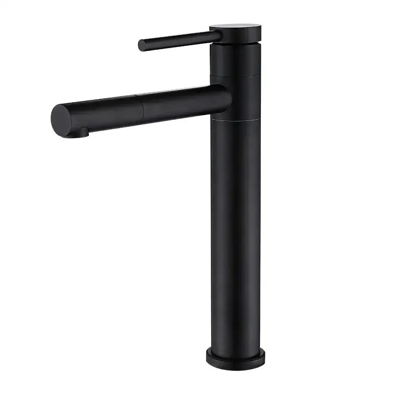 Decorbites modern matte black rotating basin faucet with single handle tap on Tampa Home & Garden Store