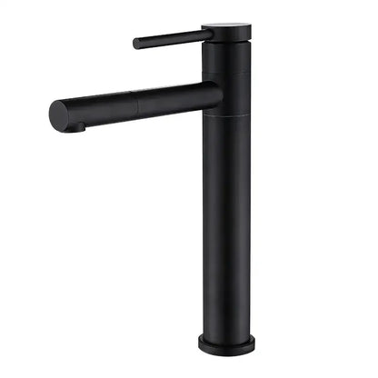 Decorbites modern matte black rotating basin faucet with single handle tap on Tampa Home & Garden Store