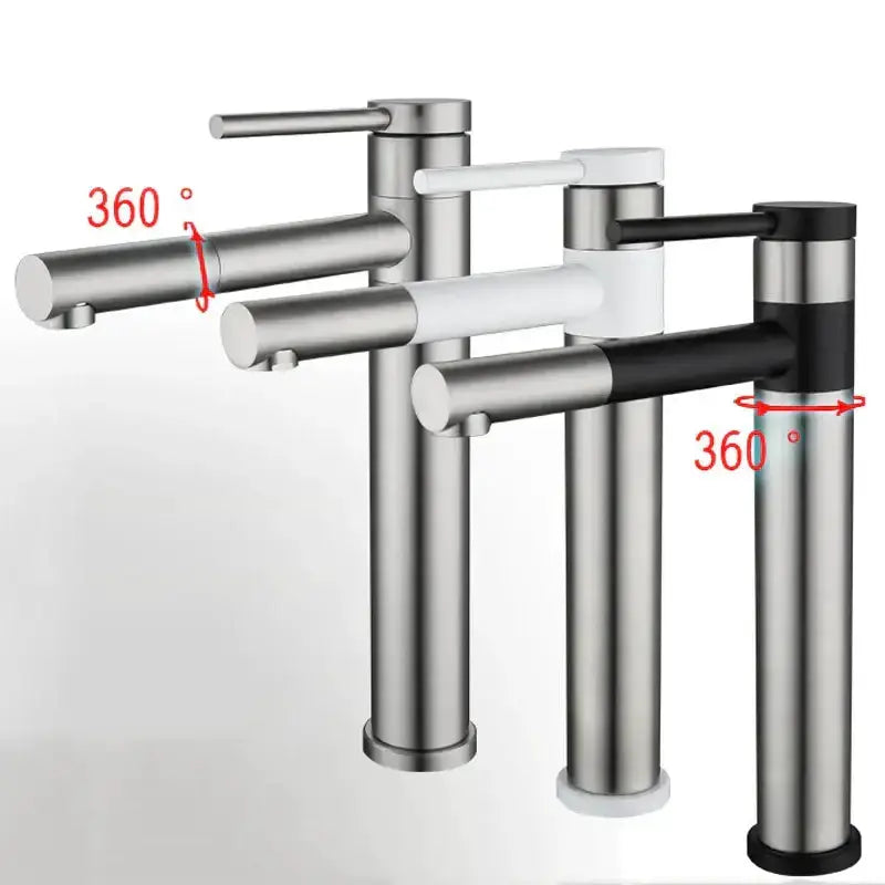 Modern matte black rotating basin faucet with single-handle tap, 360° swivel, Decorbites on Tampa Home & Garden Store