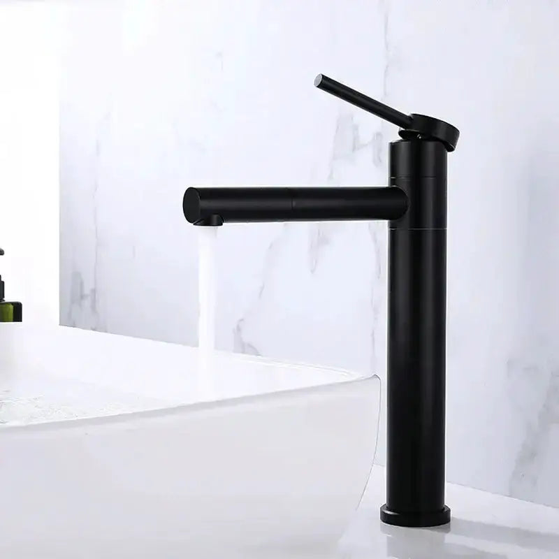 Decorbites modern matte black rotating basin faucet with single-handle tap on Tampa Home & Garden Store