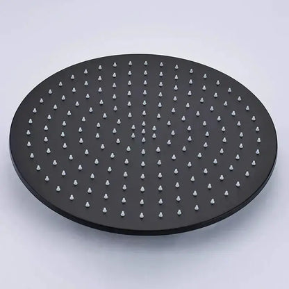 Matte Black Round Brass Rain Shower Head Fixture