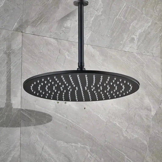 Rain shower head matte black round shower fixture Decorbites on Tampa Home & Garden Store