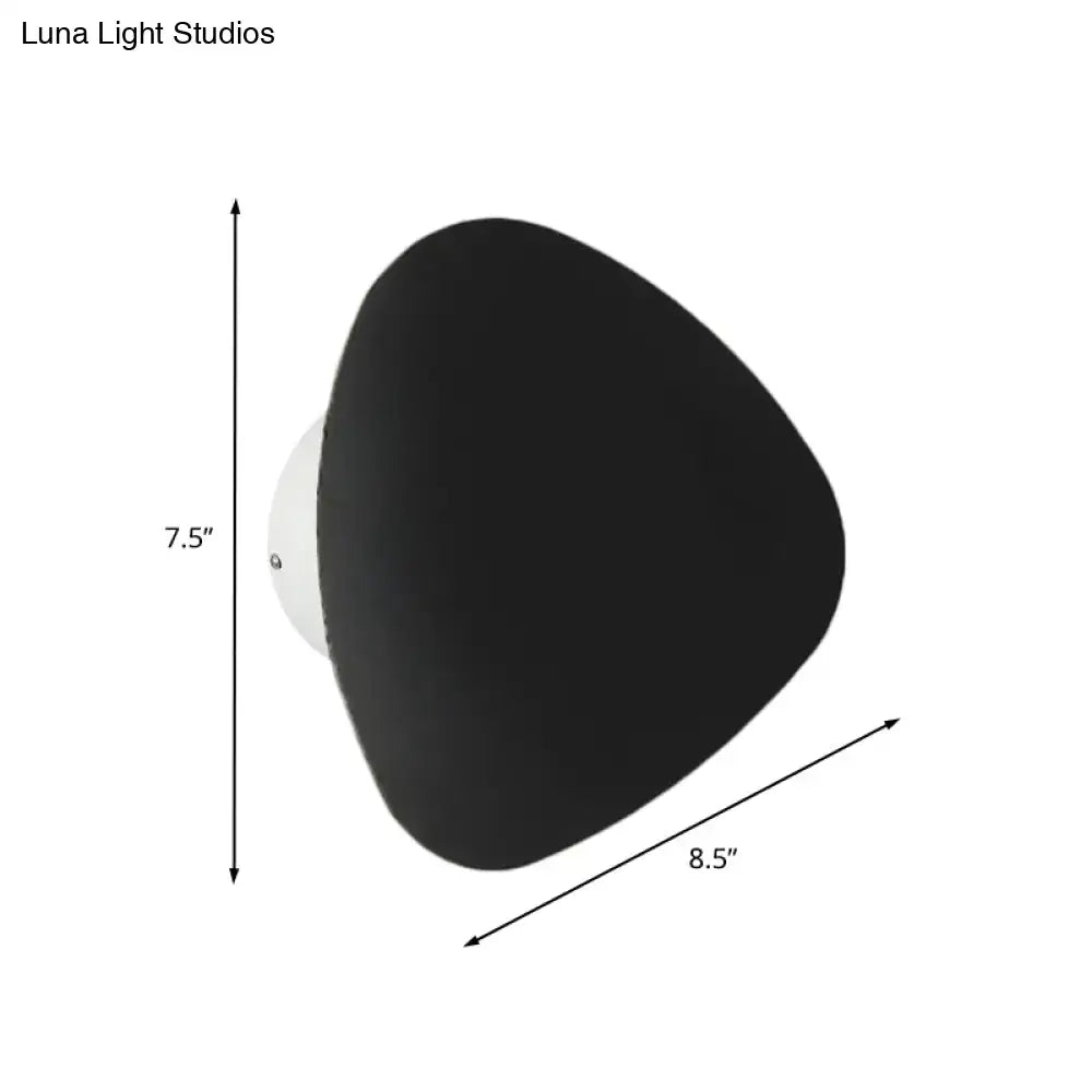 Black Triangle 10-Inch Wall Lamp with matte black shade and white backplate on Tampa Home & Garden Store