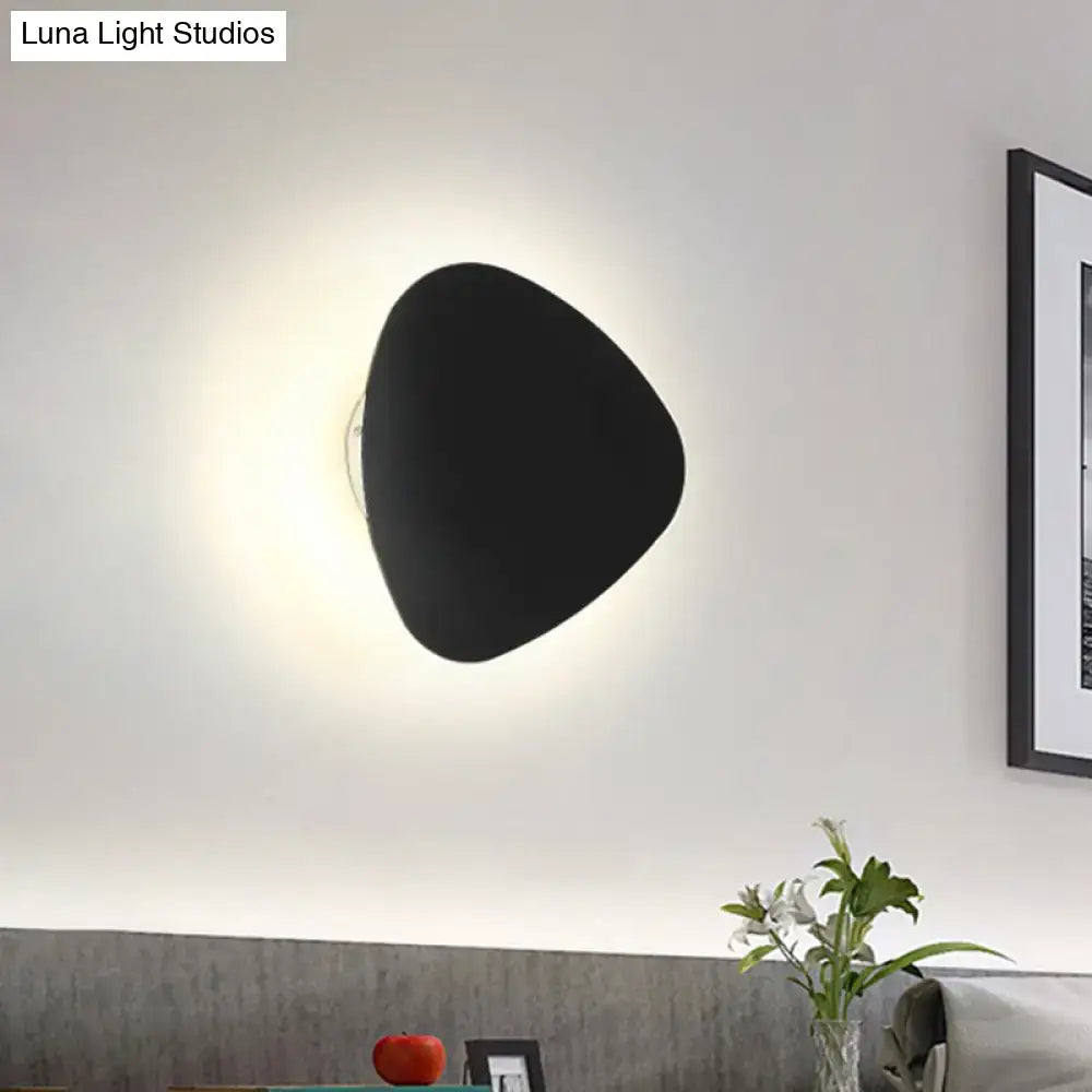 Black Triangle 10-Inch Wall Lamp by Decorbites, black metal wall light with warm ambient glow on Tampa Home & Garden Store
