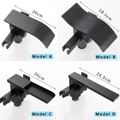 Matte Black Waterfall Bathtub Faucet With Shower