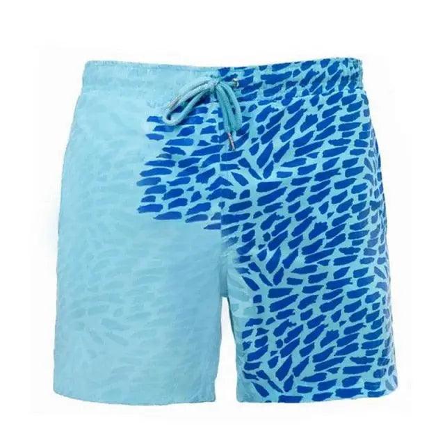 Stevvex men's boardshorts two-tone blue color-block with drawstring quick-dry fabric on Tampa Home & Garden Store