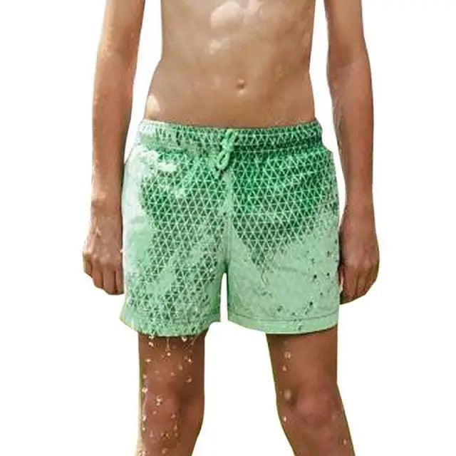 Stevvex men's boardshorts green geometric pattern quick-dry swimming trunks on Tampa Home & Garden Store