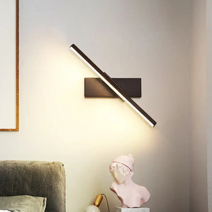 Black White Vanity Sconce diagonal LED wall light in black metal finish on Tampa Home & Garden Store