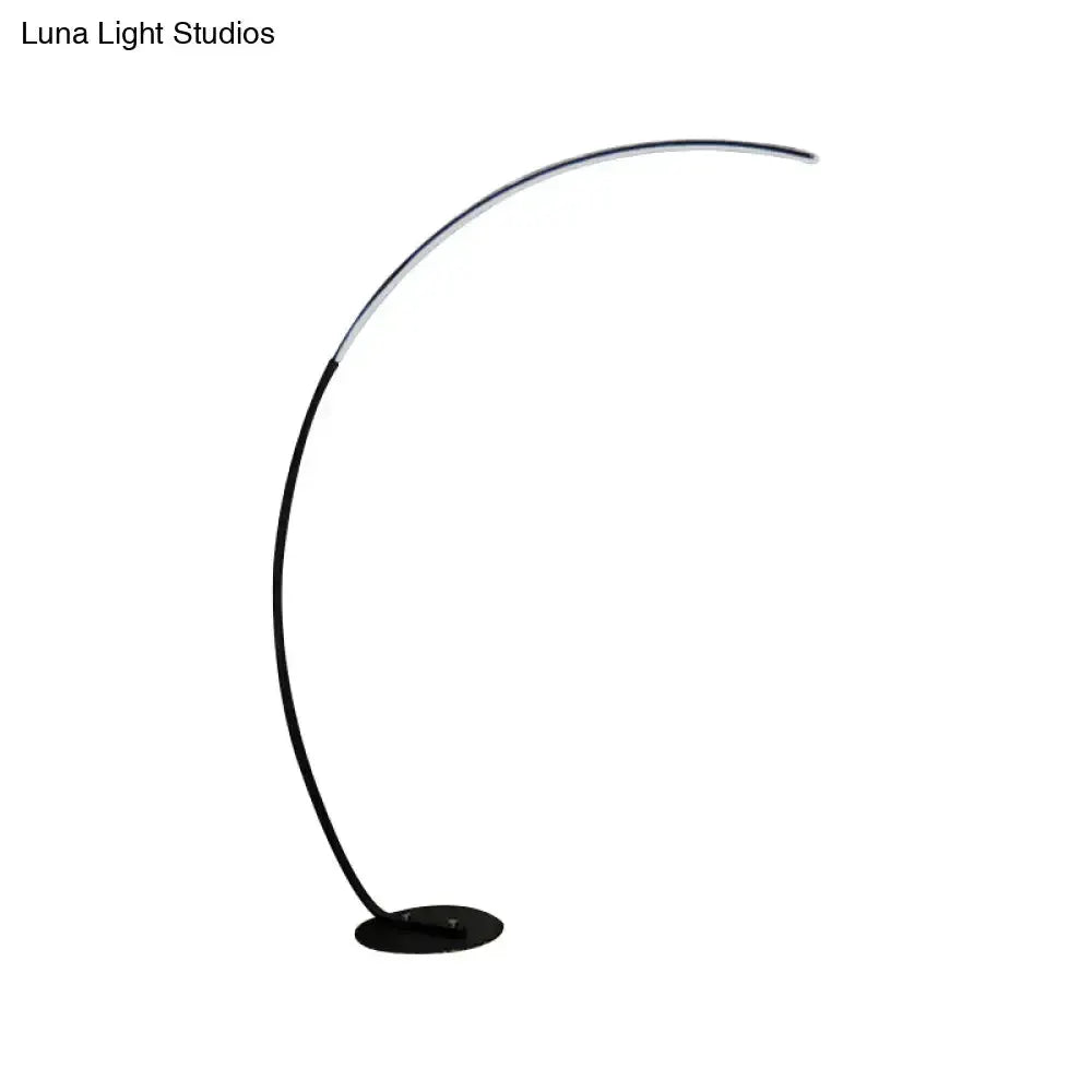 Modern Metallic Led Floor Lamp Black Beige Bow