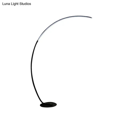 Modern Metallic Led Floor Lamp Black Beige Bow