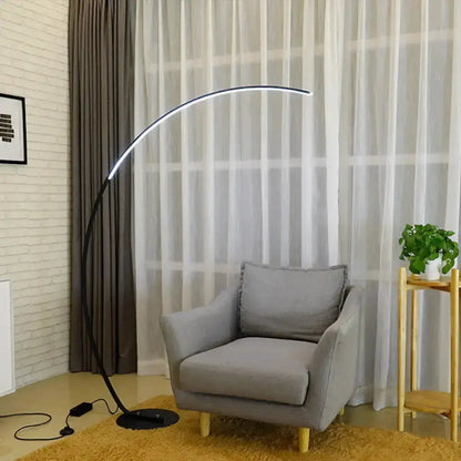Modern Metallic Led Floor Lamp Black Beige Bow