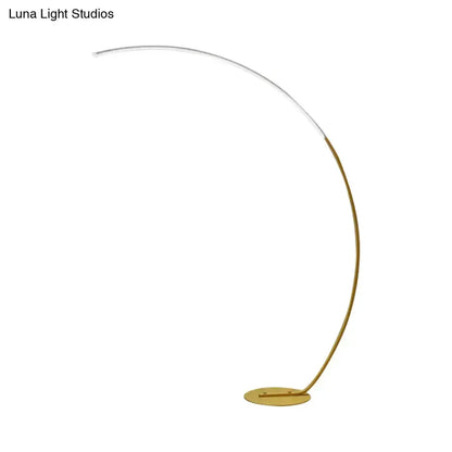 Modern Metallic Led Floor Lamp Black Beige Bow