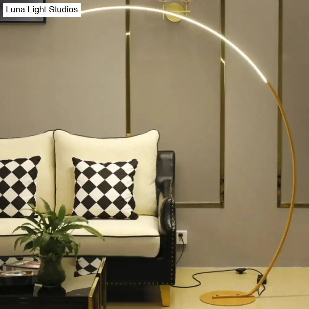 Modern Metallic Led Floor Lamp Black Beige Bow