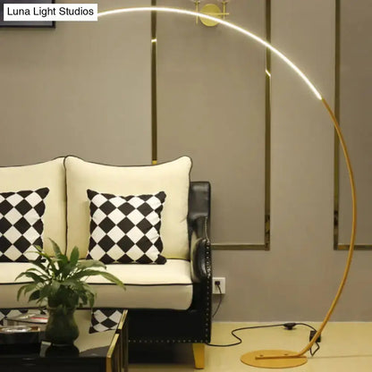 Modern Metallic Led Floor Lamp Black Beige Bow