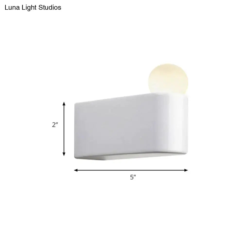 Modern milk glass ball wall lamp by Decorbites, white globe on mount, 5in wide 2in tall on Tampa Home & Garden Store
