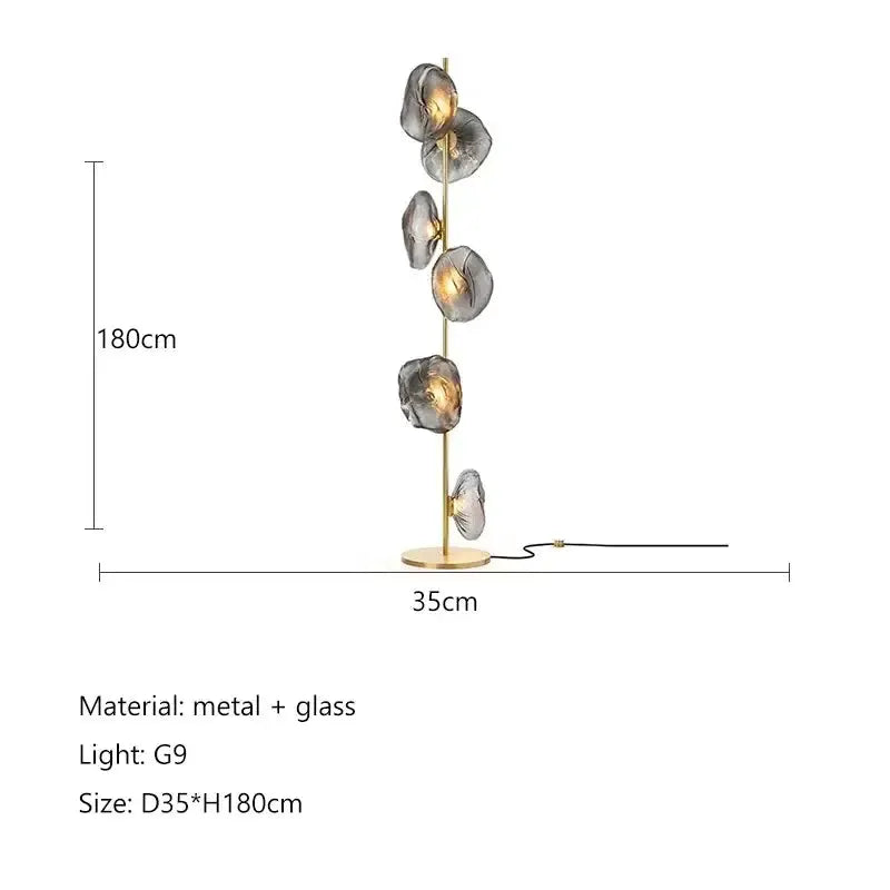 Minimalist Black Glass Shade Led Floor Lamp