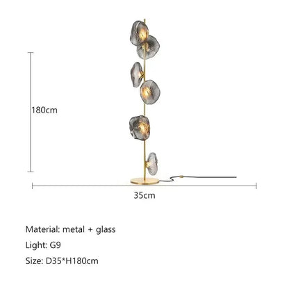 Minimalist Black Glass Shade Led Floor Lamp