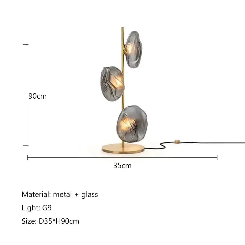 Minimalist Black Glass Shade Led Floor Lamp