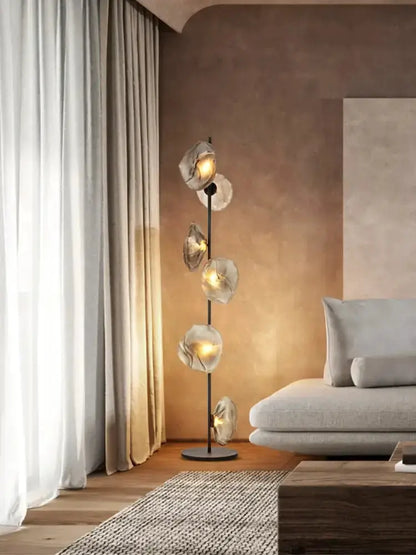 Minimalist Black Glass Shade Led Floor Lamp