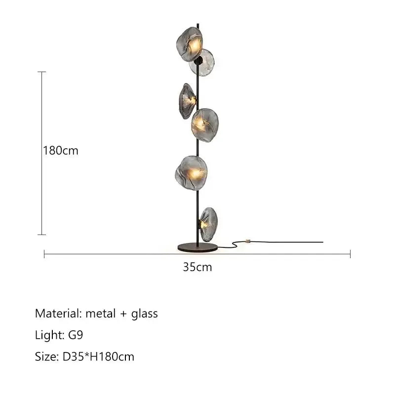 Minimalist Black Glass Shade Led Floor Lamp