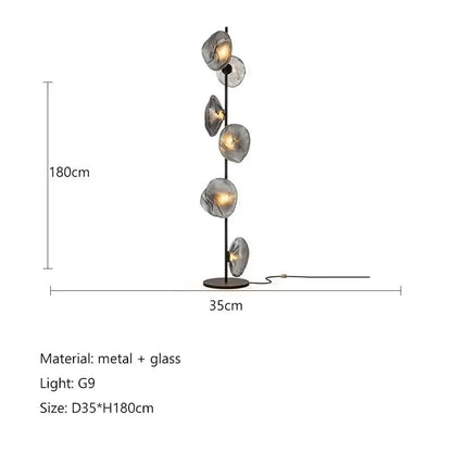 Minimalist Black Glass Shade Led Floor Lamp