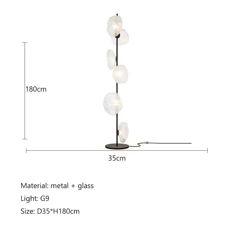 Minimalist Black Glass Shade Led Floor Lamp