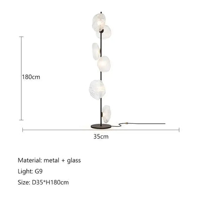 Minimalist Black Glass Shade Led Floor Lamp