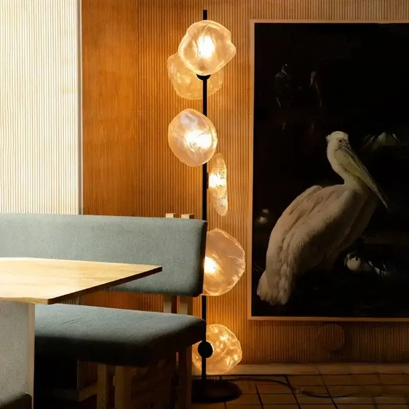 Minimalist Black Glass Shade Led Floor Lamp