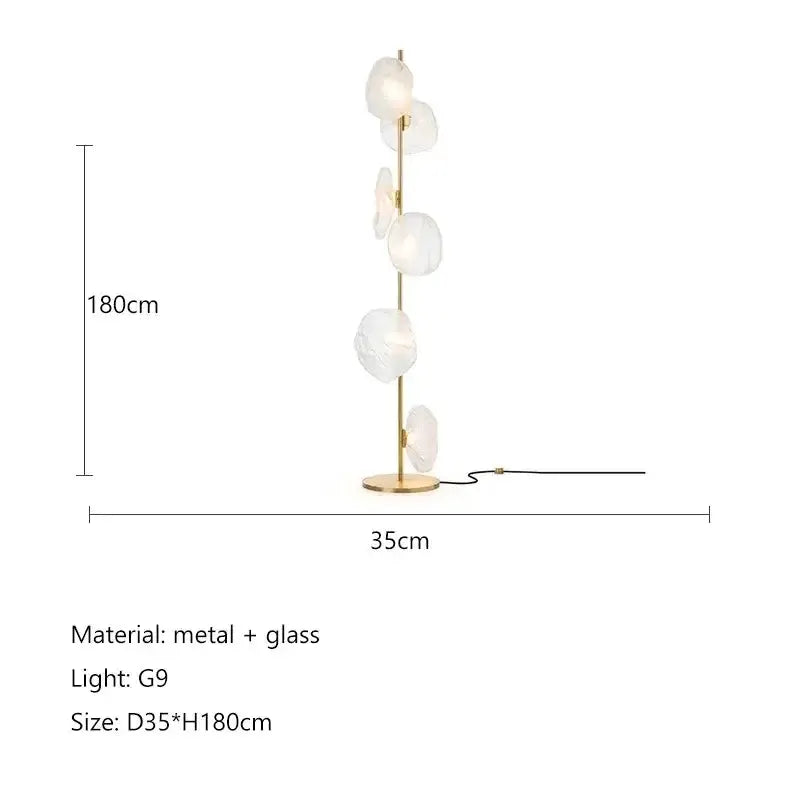 Minimalist Black Glass Shade Led Floor Lamp