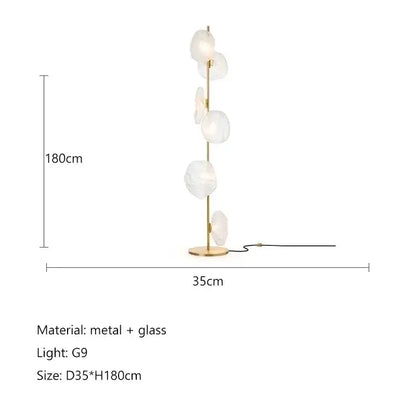 Minimalist Black Glass Shade Led Floor Lamp