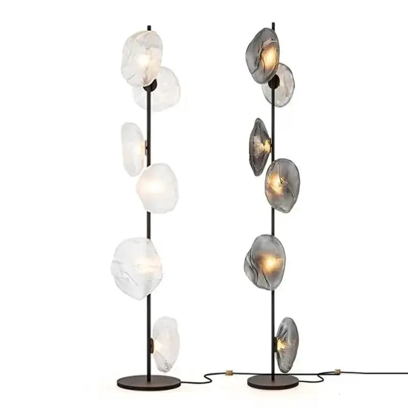 Minimalist Black Glass Shade Led Floor Lamp