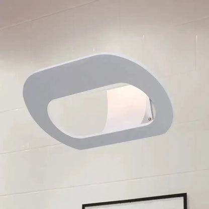Modern grey oval shade wall lamp with white inner diffuser for bedroom lighting on Tampa Home & Garden Store