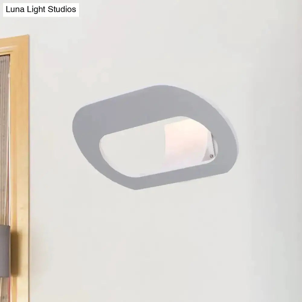 Wall lamp Decorbites black grey oval frame with white shade for bedroom lighting on Tampa Home & Garden Store