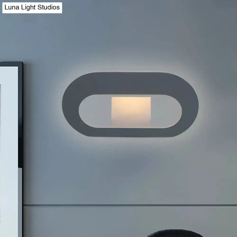 Modern minimalist black gray oval shade wall lamp Decorbites for bedroom lighting on Tampa Home & Garden Store