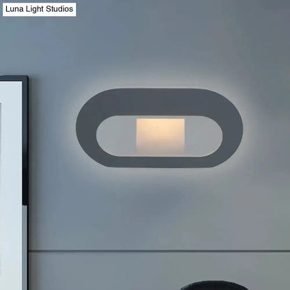Modern minimalist black gray oval shade wall lamp Decorbites for bedroom lighting on Tampa Home & Garden Store
