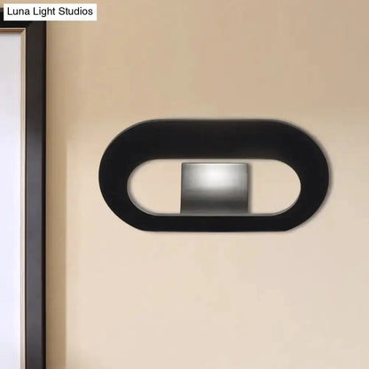 Wall lamp black oval frame with grey metal shade Decorbites bedroom lighting on Tampa Home & Garden Store