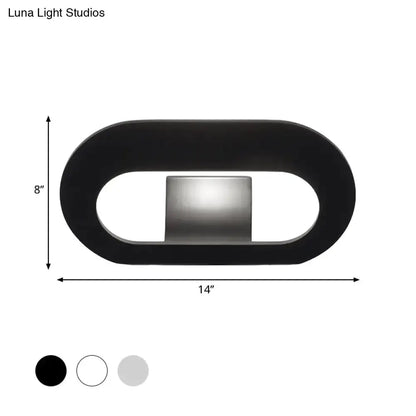 Modern black & grey oval shade wall lamp Decorbites for bedroom lighting 14in wide on Tampa Home & Garden Store