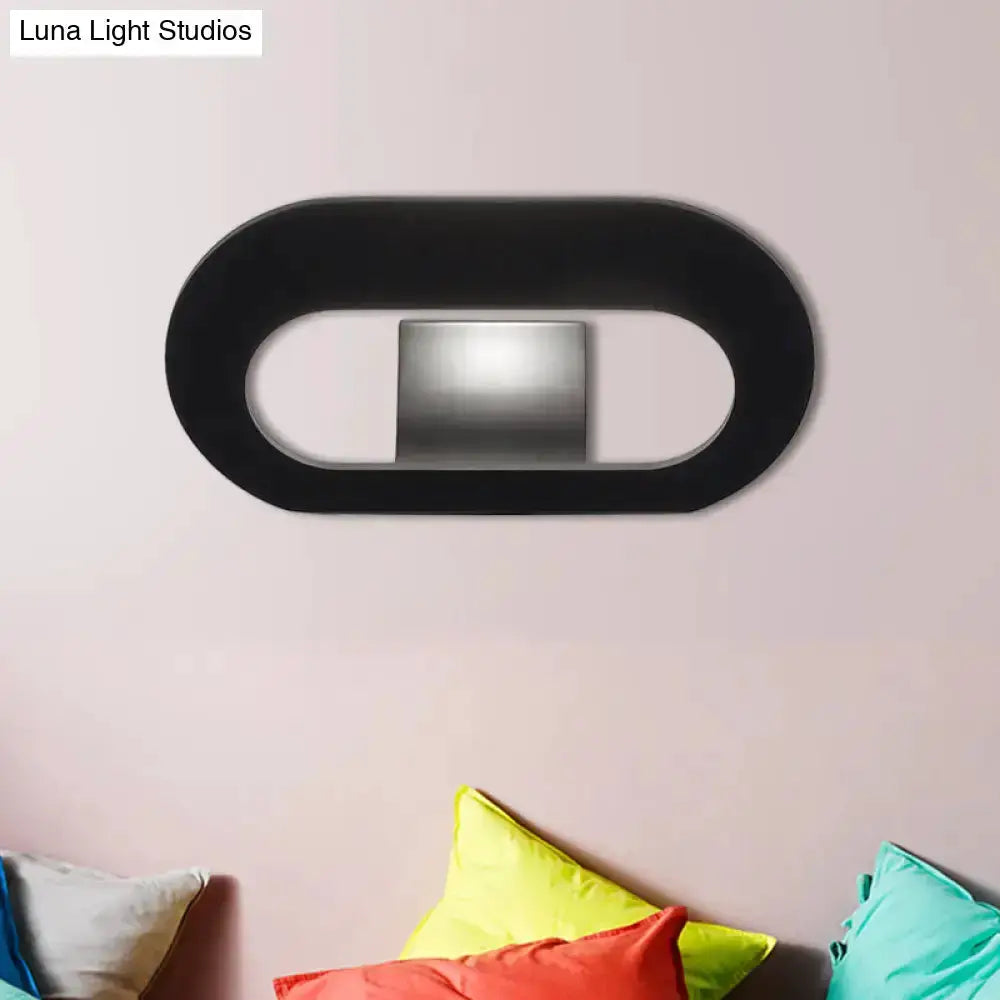 Modern oval wall lamp by Decorbites in black and grey with brushed silver inner shade on Tampa Home & Garden Store