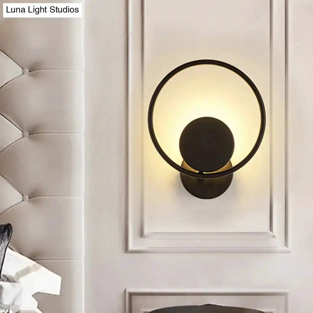 Modern Black Halo Ring and Wall Sconce Led Lamp