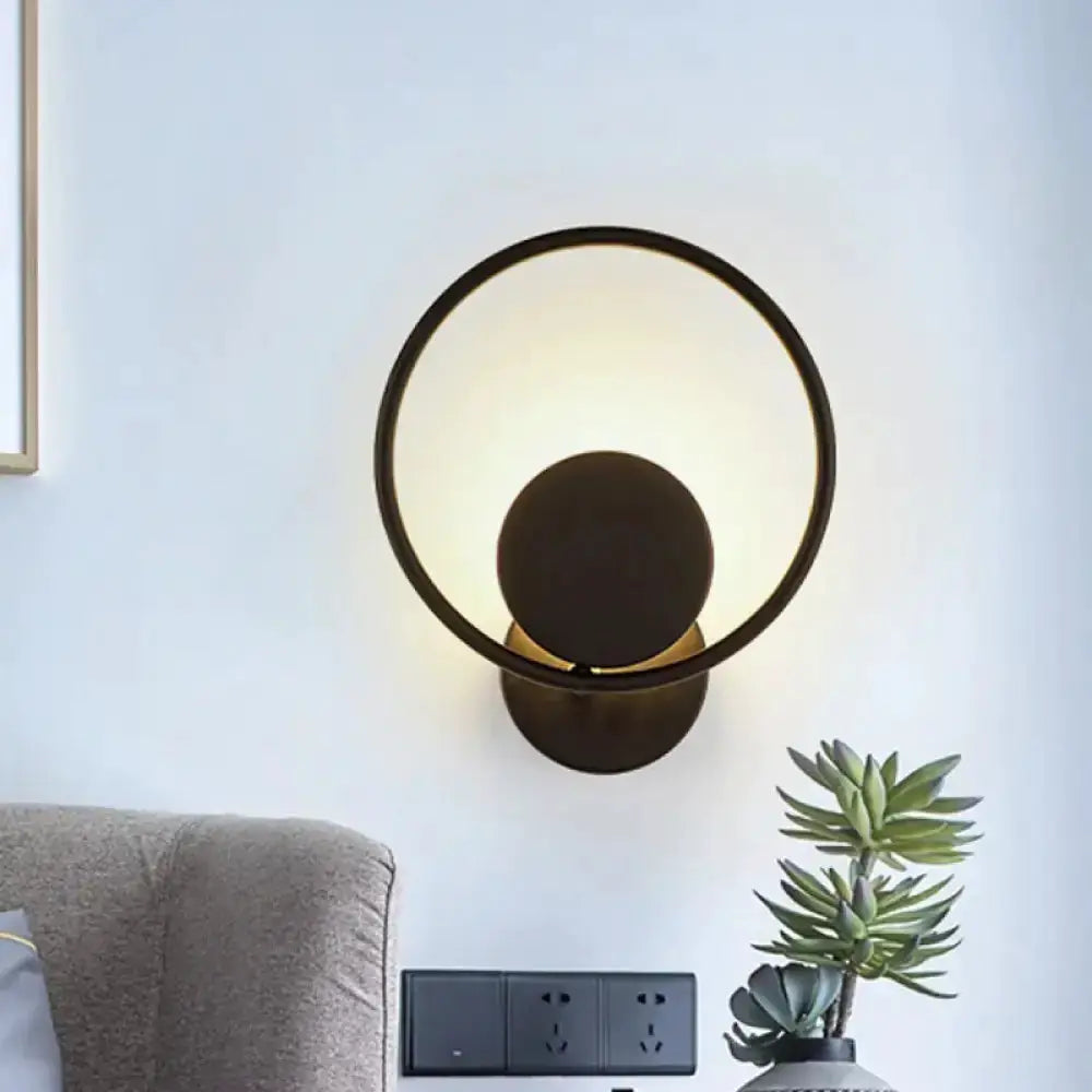 Modern Black Halo Ring and Wall Sconce Led Lamp
