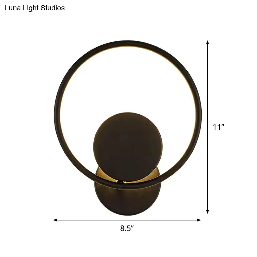 Modern Black Halo Ring and Wall Sconce Led Lamp