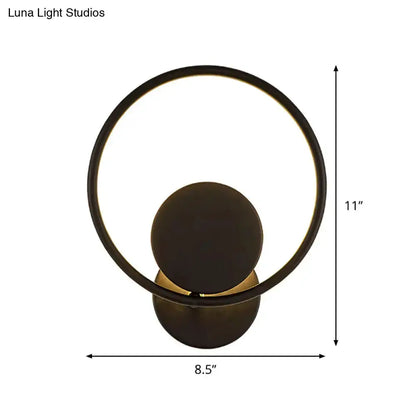 Modern Black Halo Ring and Wall Sconce Led Lamp