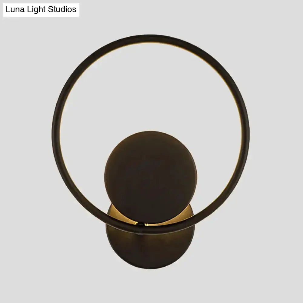 Modern Black Halo Ring and Wall Sconce Led Lamp