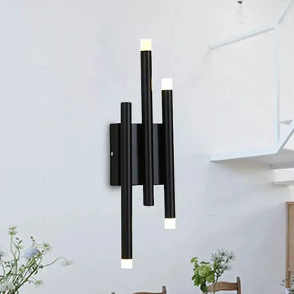 Black Led Wall Lamp With Hallway Light Options