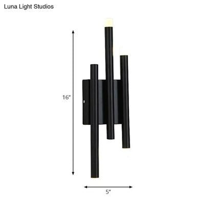 Black Led Wall Lamp With Hallway Light Options