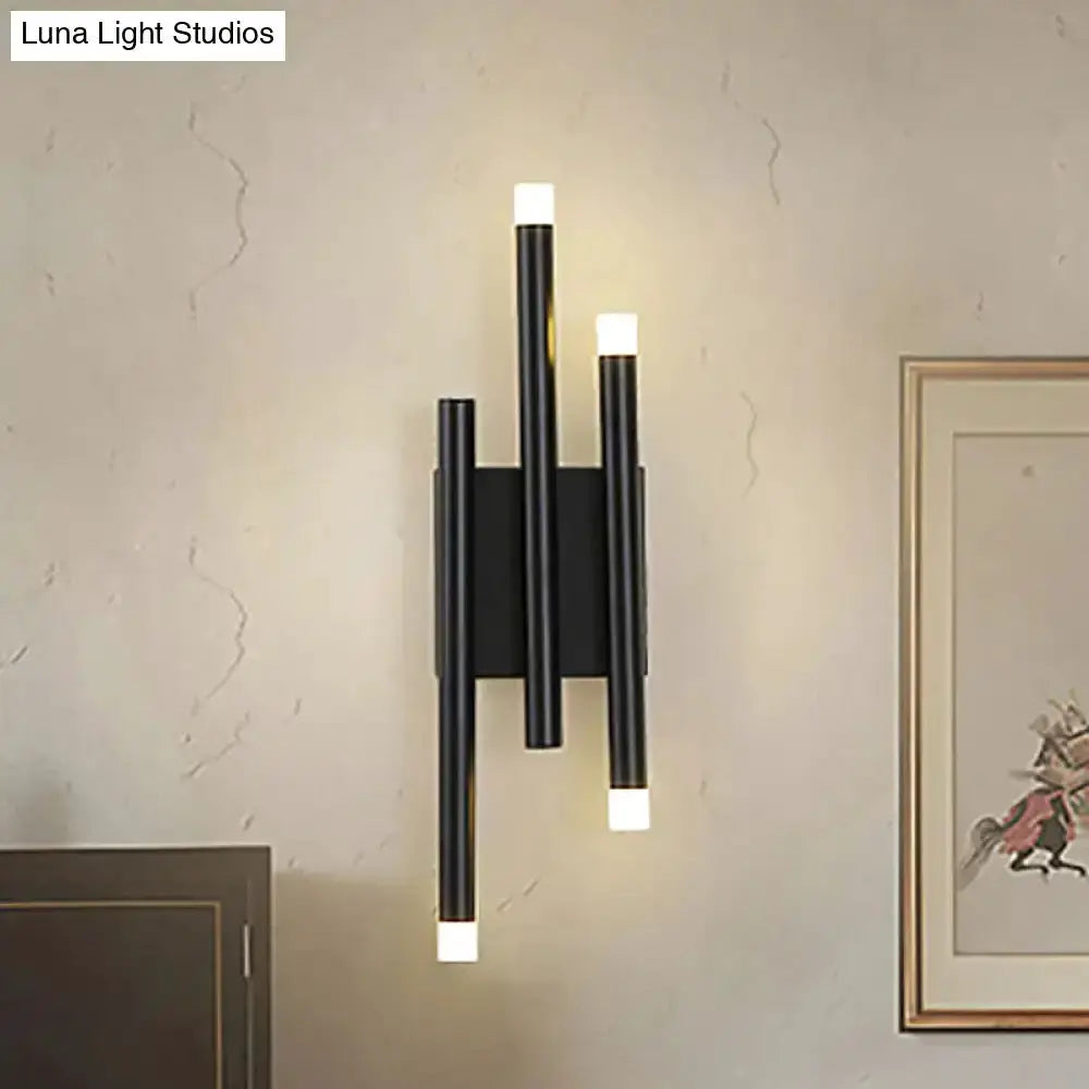 Black Led Wall Lamp With Hallway Light Options