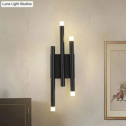 Black Led Wall Lamp With Hallway Light Options